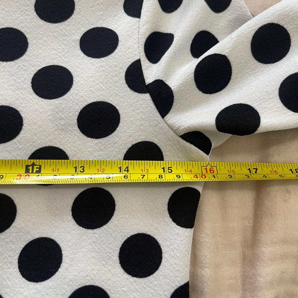 H&M Womens Dress Size XS White and Black Polkadots Ruffled Fit & Flare - Picture 9 of 11